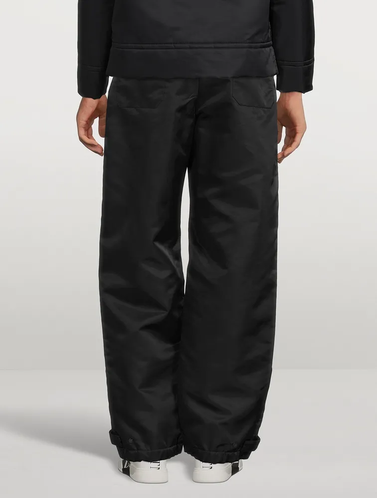 Nylon Cargo Pants With Stud Detail