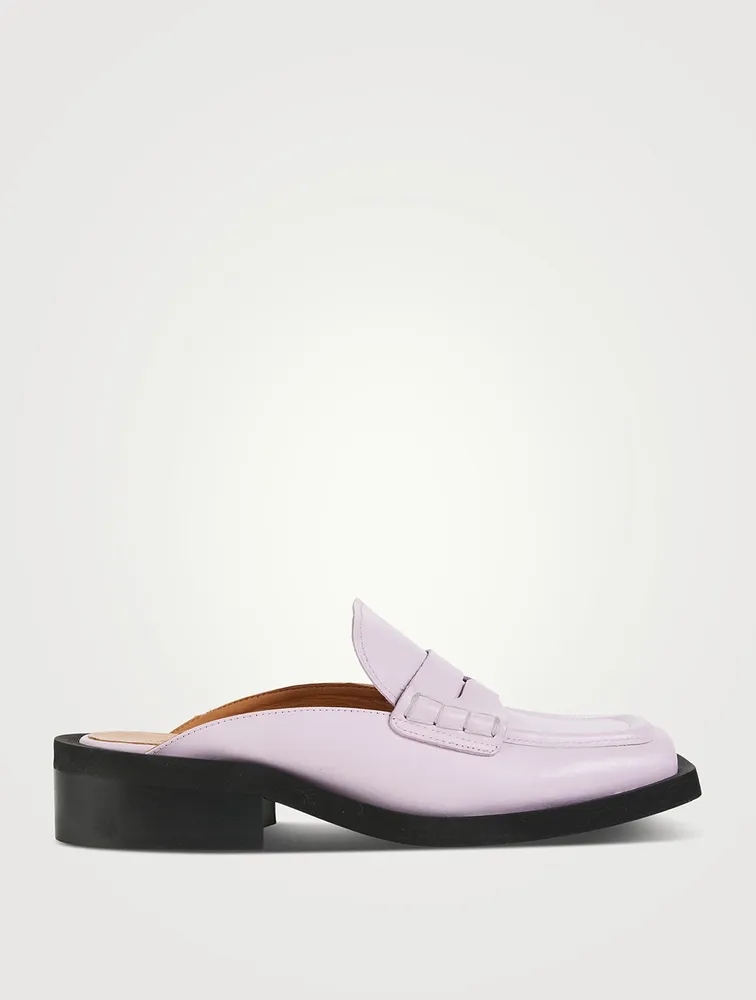 Leather Loafer Mules