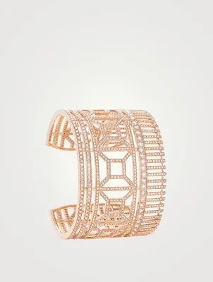 Quatre Radiant Edition 18K Rose Cuff Bracelet With Brown Diamonds