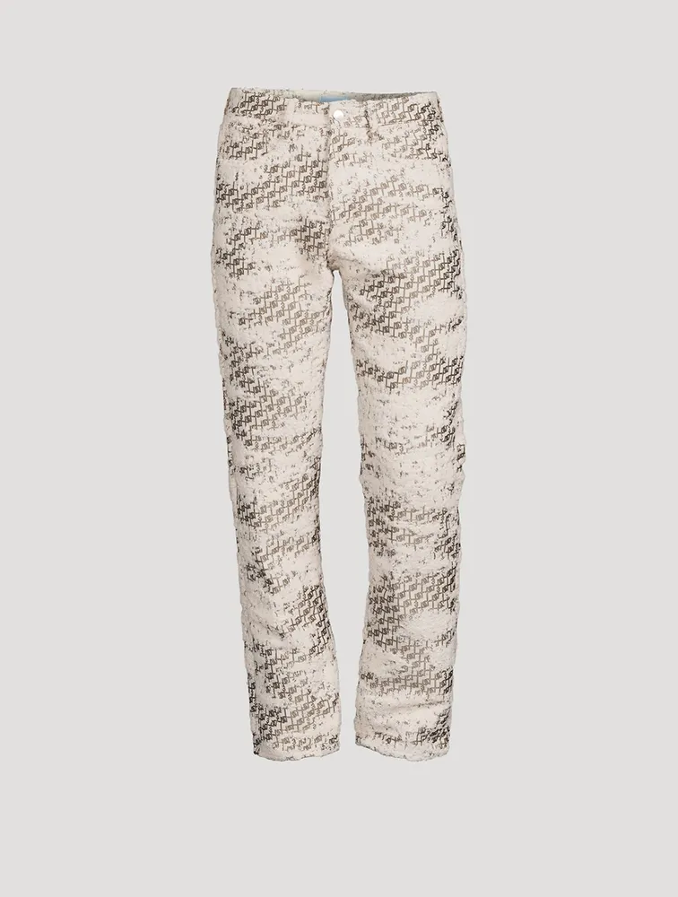 Cloudy Monogram Straight-Leg Jeans