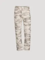Cloudy Monogram Straight-Leg Jeans