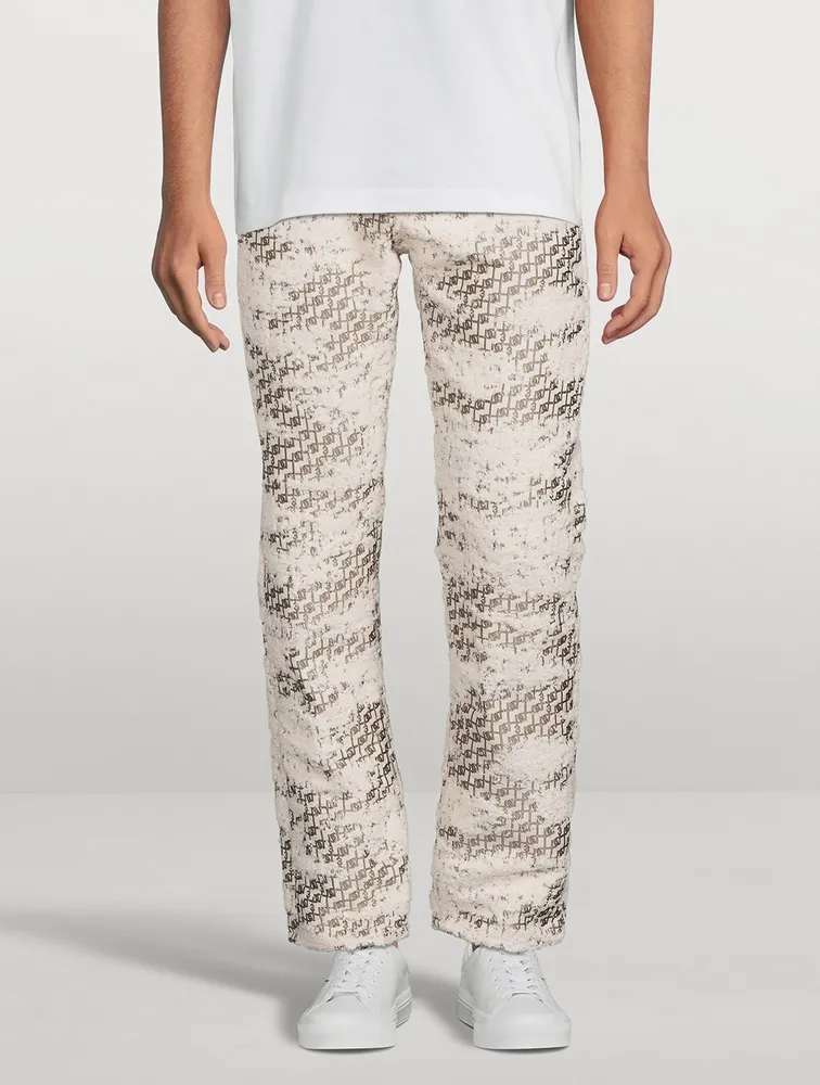 Cloudy Monogram Straight-Leg Jeans