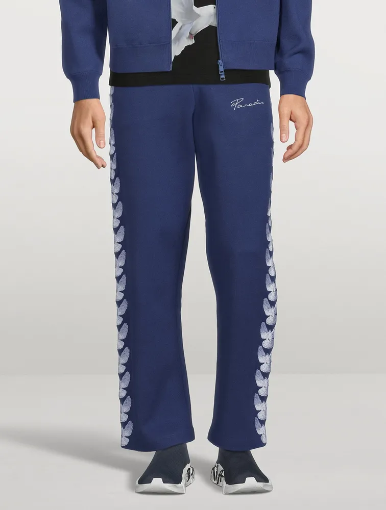 Embroidered Birds Sweatpants