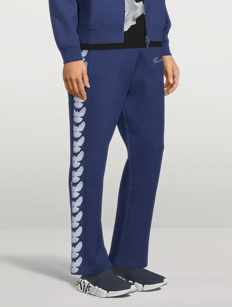 Embroidered Birds Sweatpants