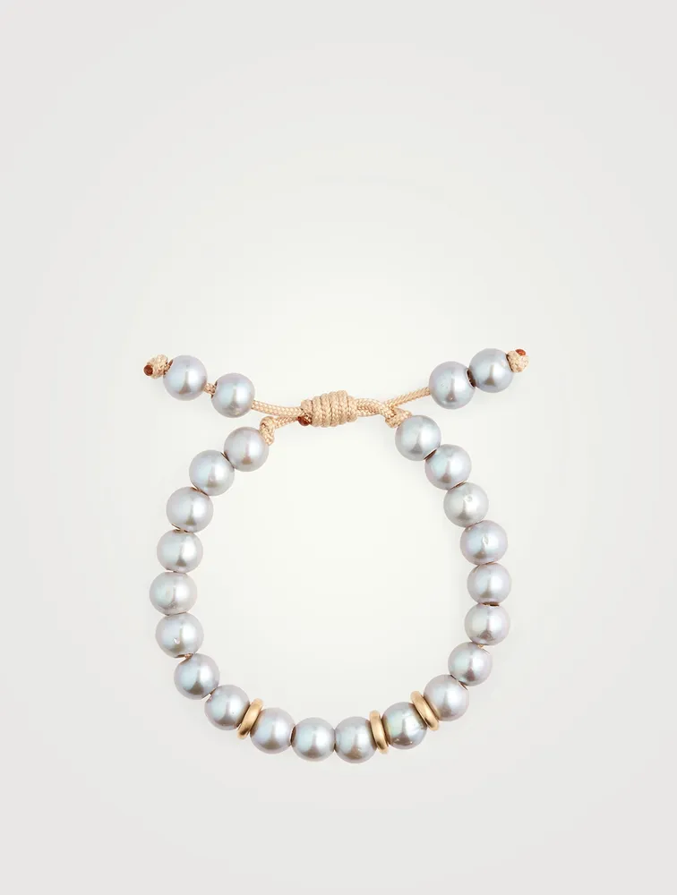 Beaded Bracelet With Pearl And 14K Gold