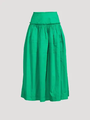 Poised Tucked Midi Skirt