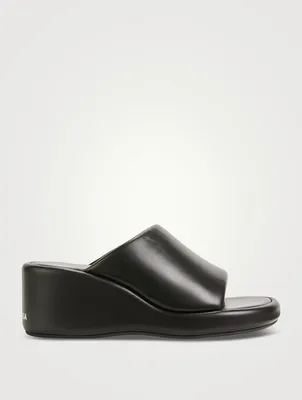 Rise Leather Wedge Mules