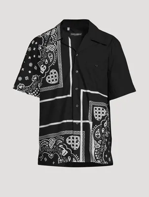 Cotton Short-Sleeve Shirt In Bandana Print