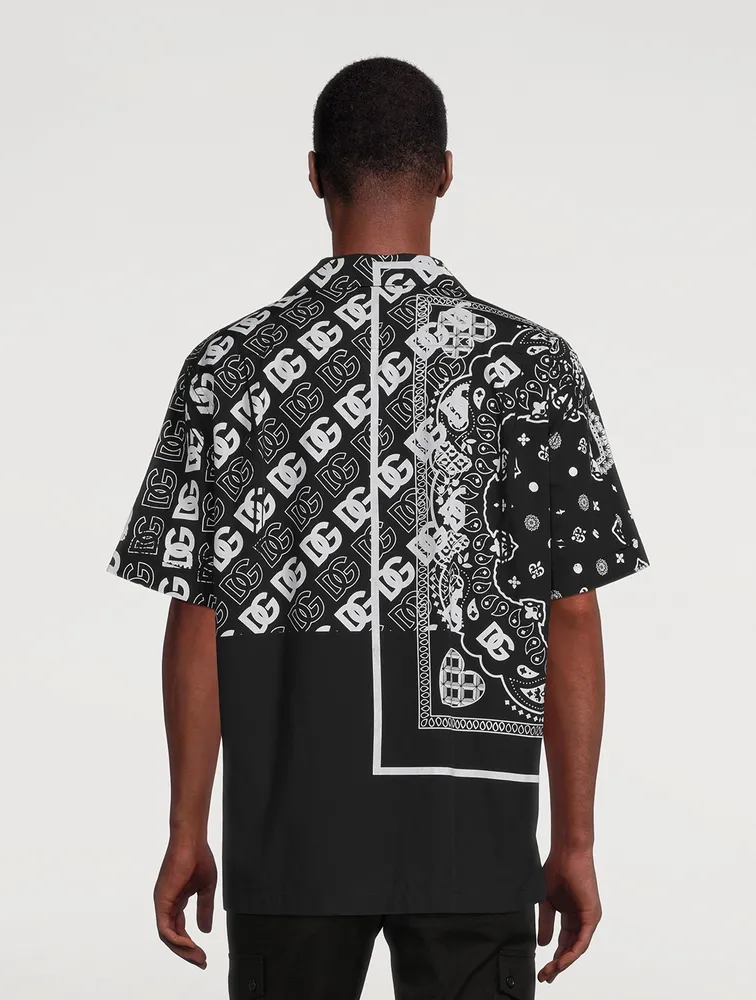 Cotton Short-Sleeve Shirt In Bandana Print