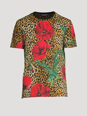 Cotton T-Shirt Poppy Print