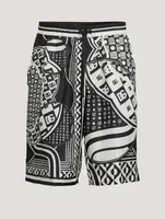 Silk Twill Jogging Shorts Bandana Print