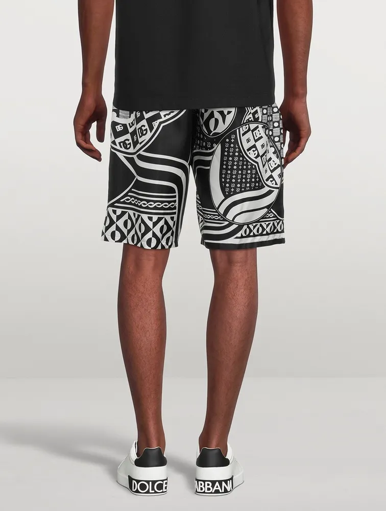 Silk Twill Jogging Shorts Bandana Print