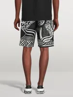 Silk Twill Jogging Shorts Bandana Print