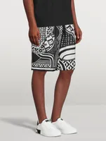 Silk Twill Jogging Shorts Bandana Print