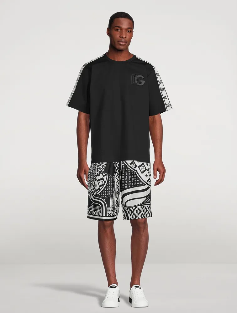 Silk Twill Jogging Shorts Bandana Print