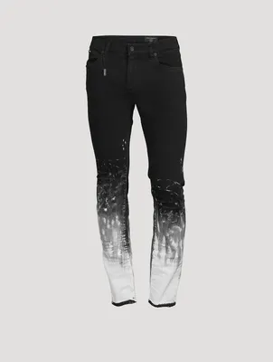 Stretch Slim-Fit Jeans With Brushstrokes