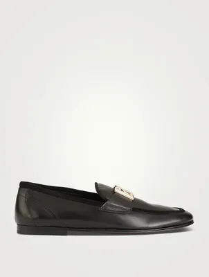 Leather Loafers With Logo