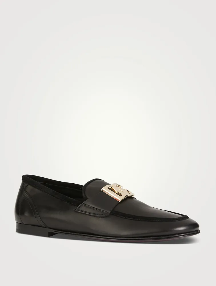 Leather Loafers With Logo