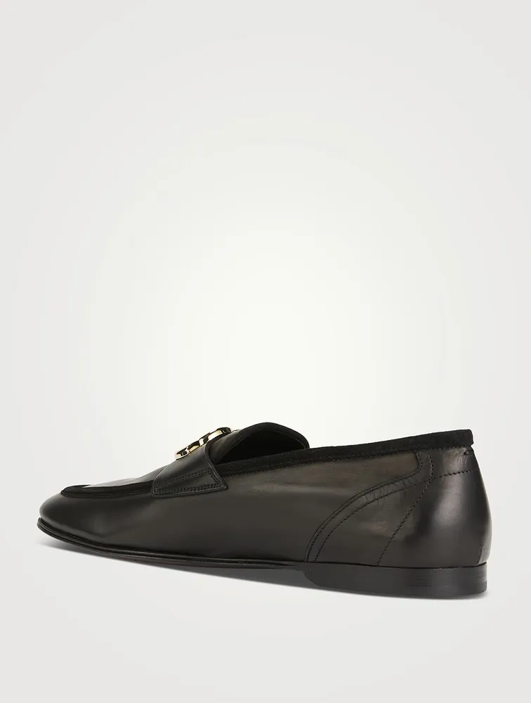 Leather Loafers With Logo