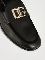 Leather Loafers With Logo