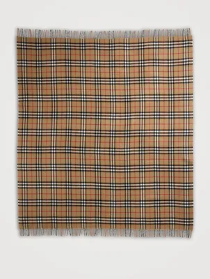 Vintage Check Wool Baby Blanket