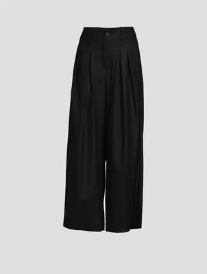Pleated Wide-Leg Trousers