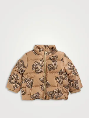 Nylon Puffer Jacket In Thomas Bear Print