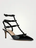 Rockstud Leather Ankle-Strap Pumps