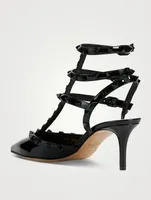 Rockstud Leather Ankle-Strap Pumps