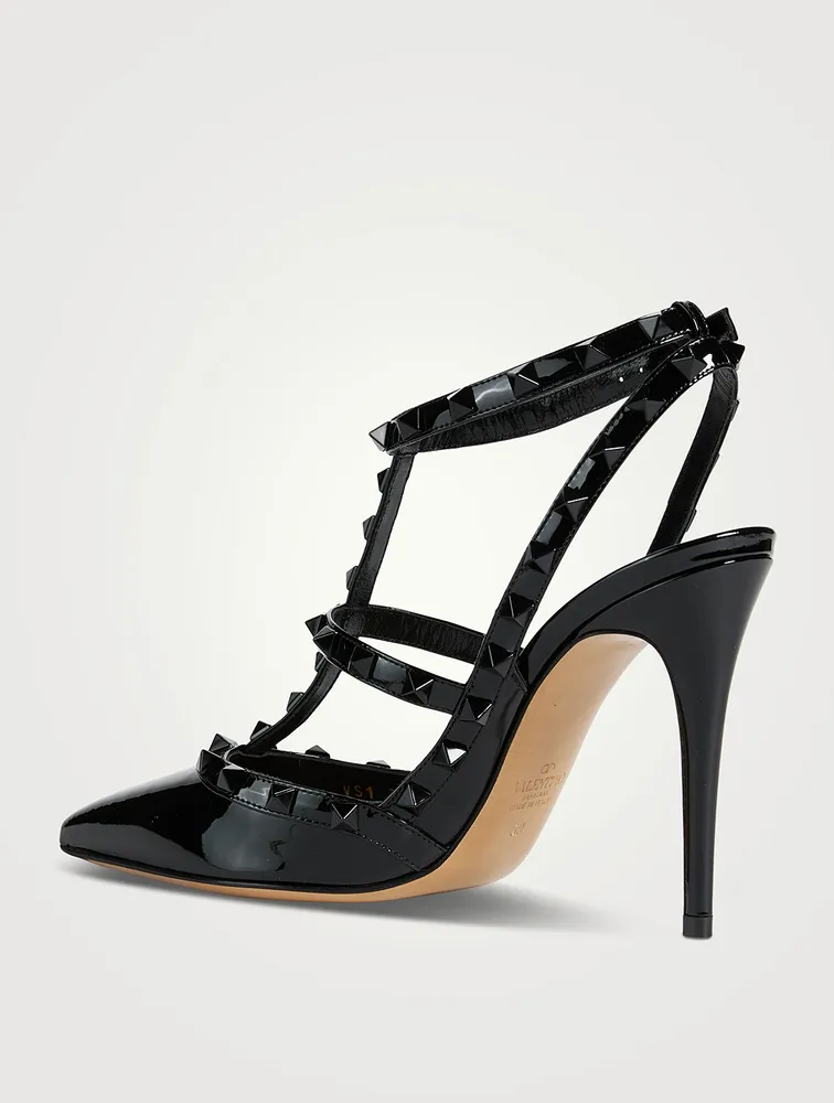 Rockstud Leather Ankle-Strap Pumps