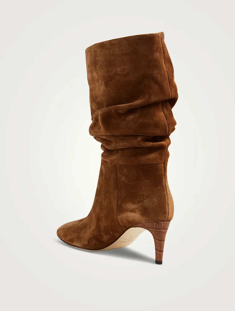 Slouchy Suede Mid-Calf Boots