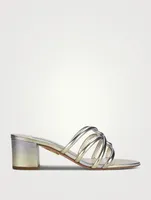 Moon Metallic Leather Mules