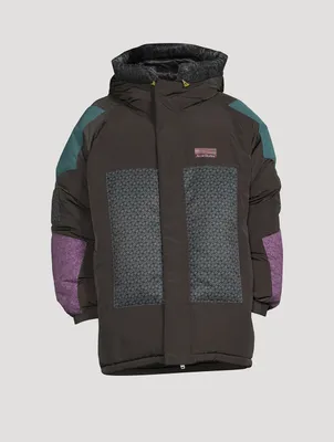 Nylon Down Puffer Jacket With Hood