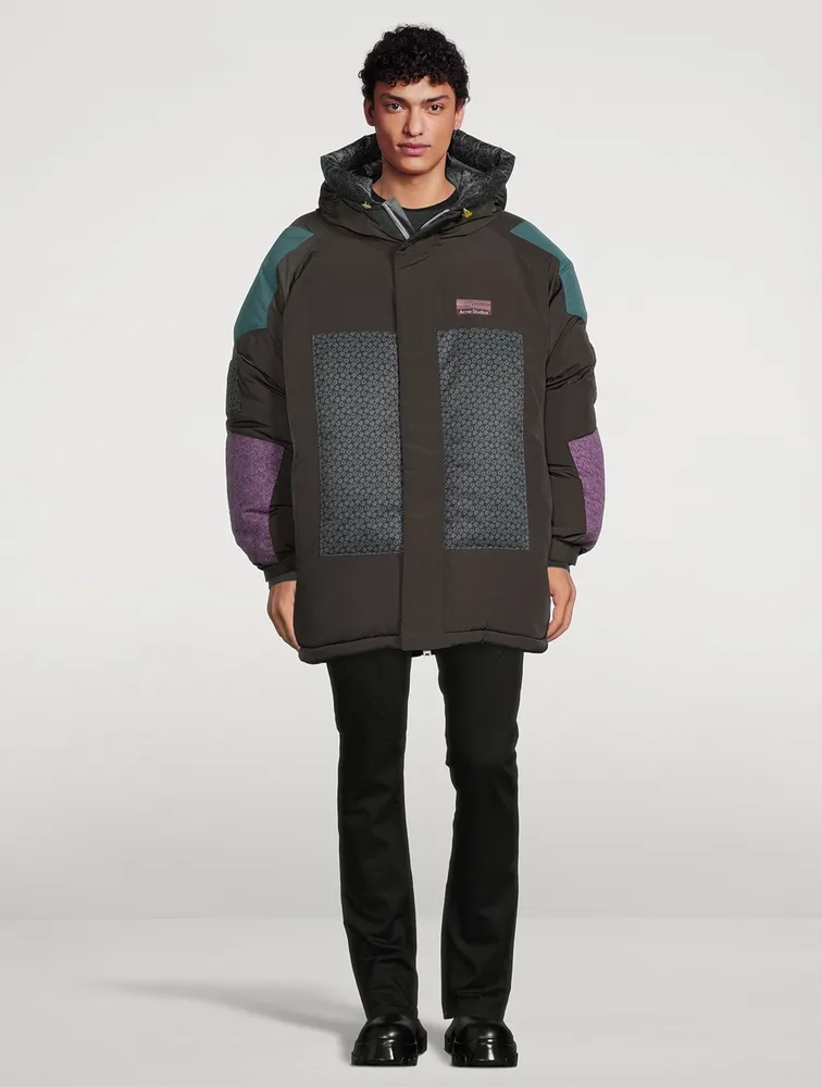 Nylon Down Puffer Jacket With Hood