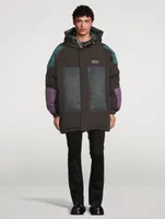 Nylon Down Puffer Jacket With Hood