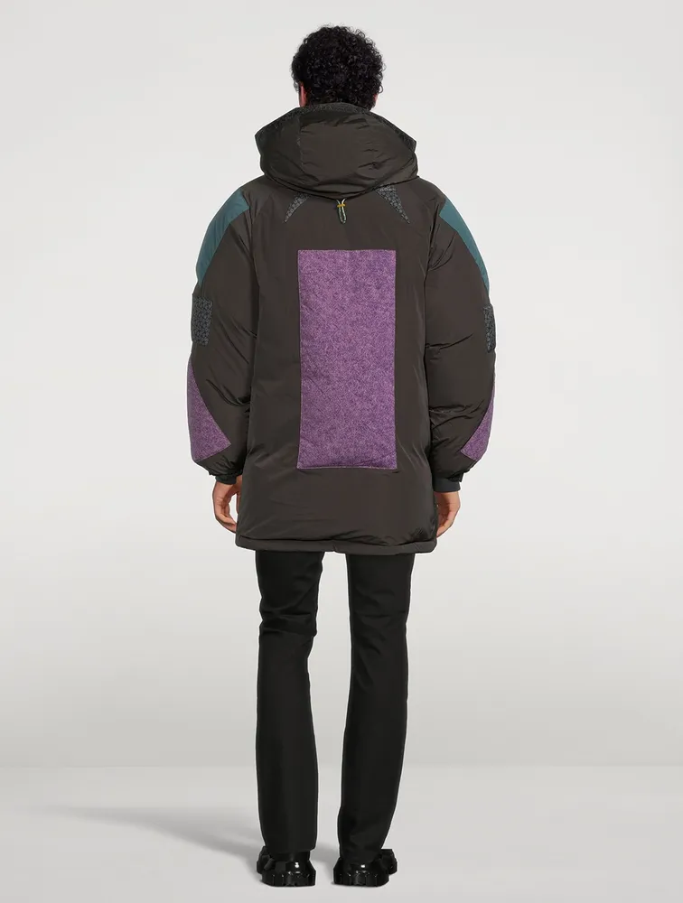 Nylon Down Puffer Jacket With Hood