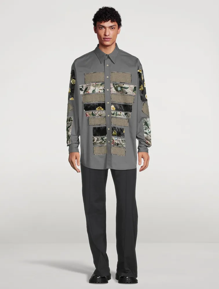 Sandros Cotton Patchwork Shirt