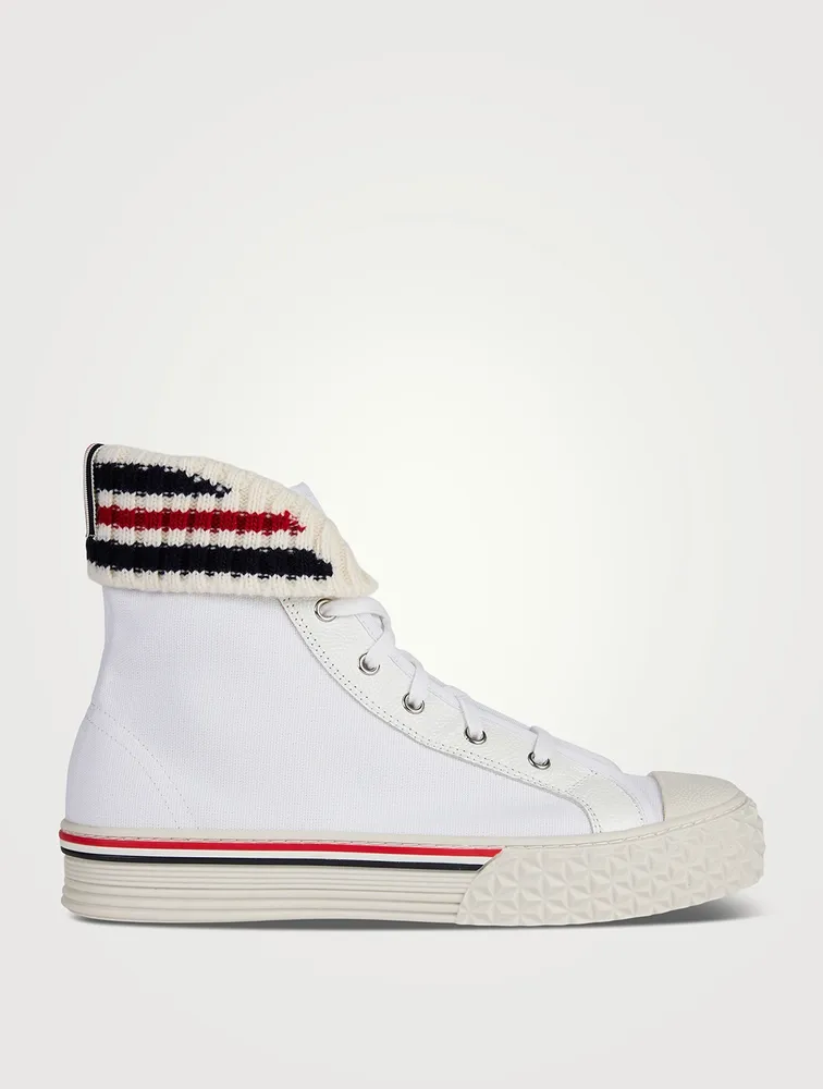 Canvas Tartan Collegiate High-Top Sneakers
