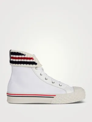 Canvas Tartan Collegiate High-Top Sneakers