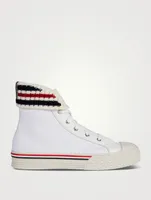 Canvas Tartan Collegiate High-Top Sneakers
