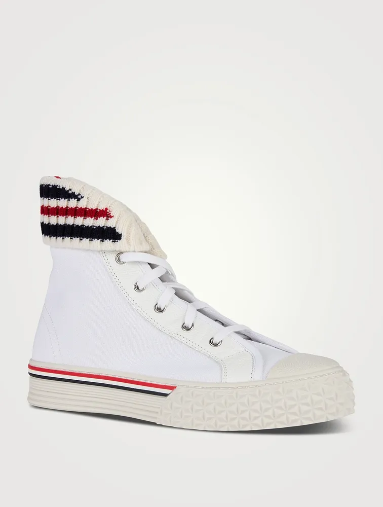 Canvas Tartan Collegiate High-Top Sneakers