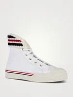 Canvas Tartan Collegiate High-Top Sneakers