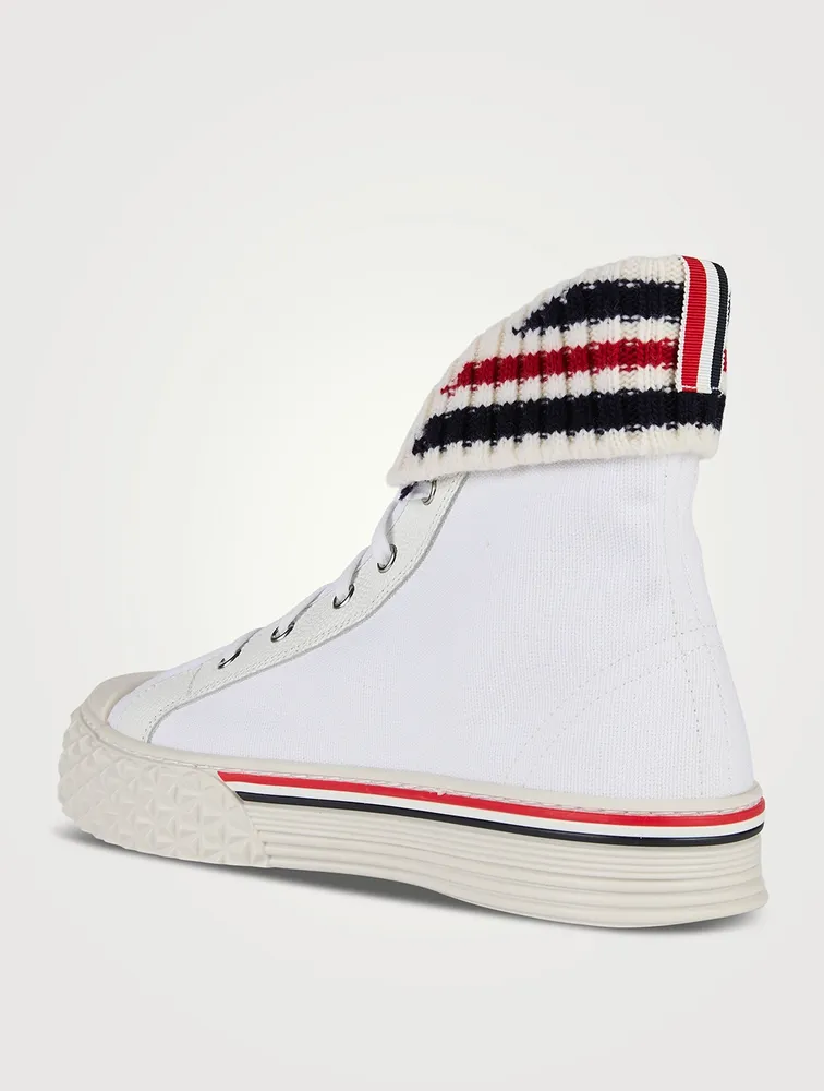 Canvas Tartan Collegiate High-Top Sneakers