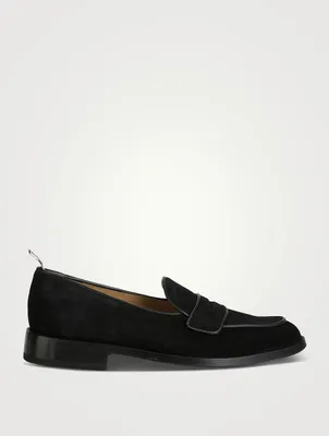 Fine Kid Suede Varsity Penny Loafers