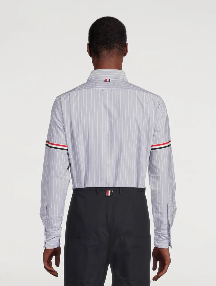 Shadow Pinstripe Oxford Shirt With Armbands