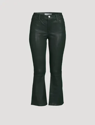 Le Crop Mini Bootcut Leather Jeans
