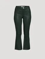 Le Crop Mini Bootcut Leather Jeans