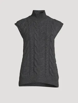 Cable-Knit Wool Sweater Vest