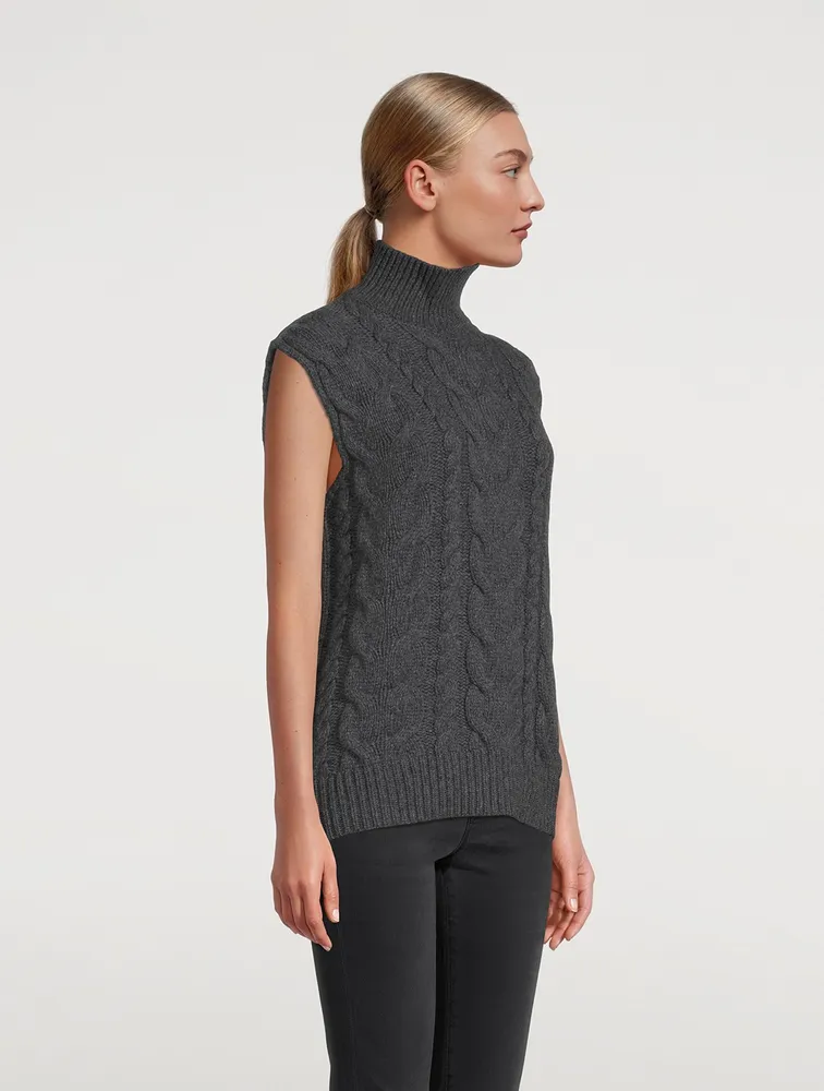 Cable-Knit Wool Sweater Vest