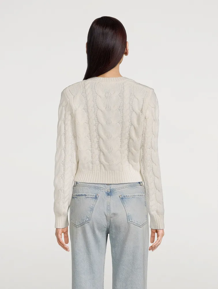 Cropped Cable-Knit Wool Sweater